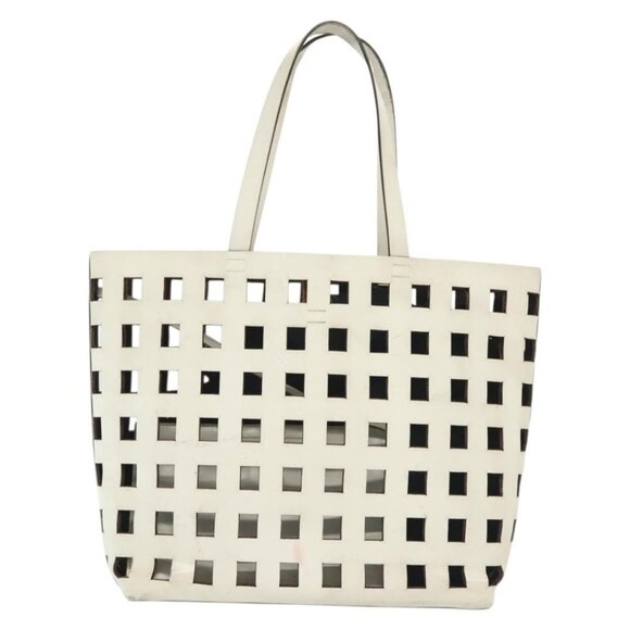 PRADA Tote Bag Leather White Auth - Picture 3 of 16